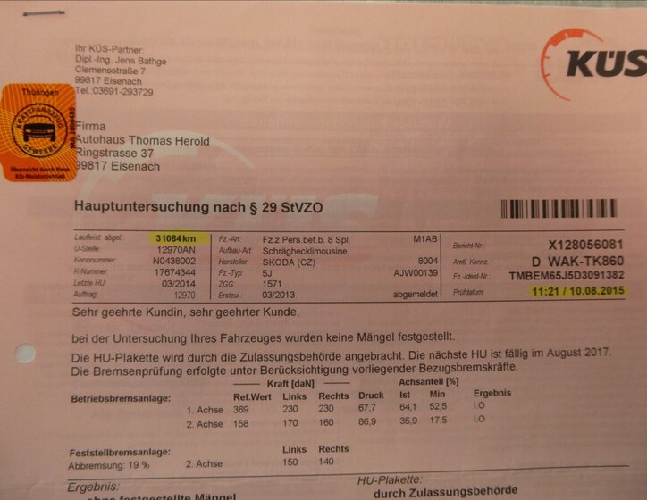 Škoda Fabia Hatchback 1,2 l 63 kw