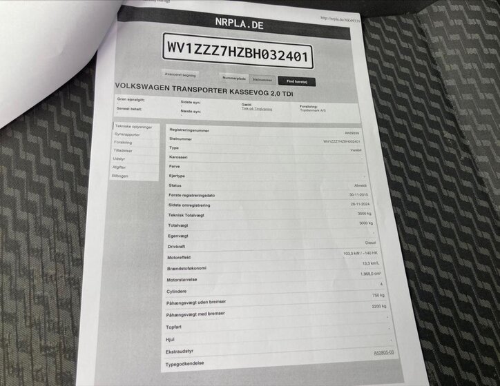 Volkswagen Transporter VAN-Minibus 2,0 l 103 kw