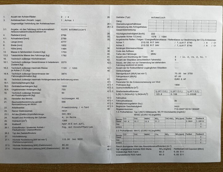 Volkswagen Passat Kombi 1,4 l 160 kw