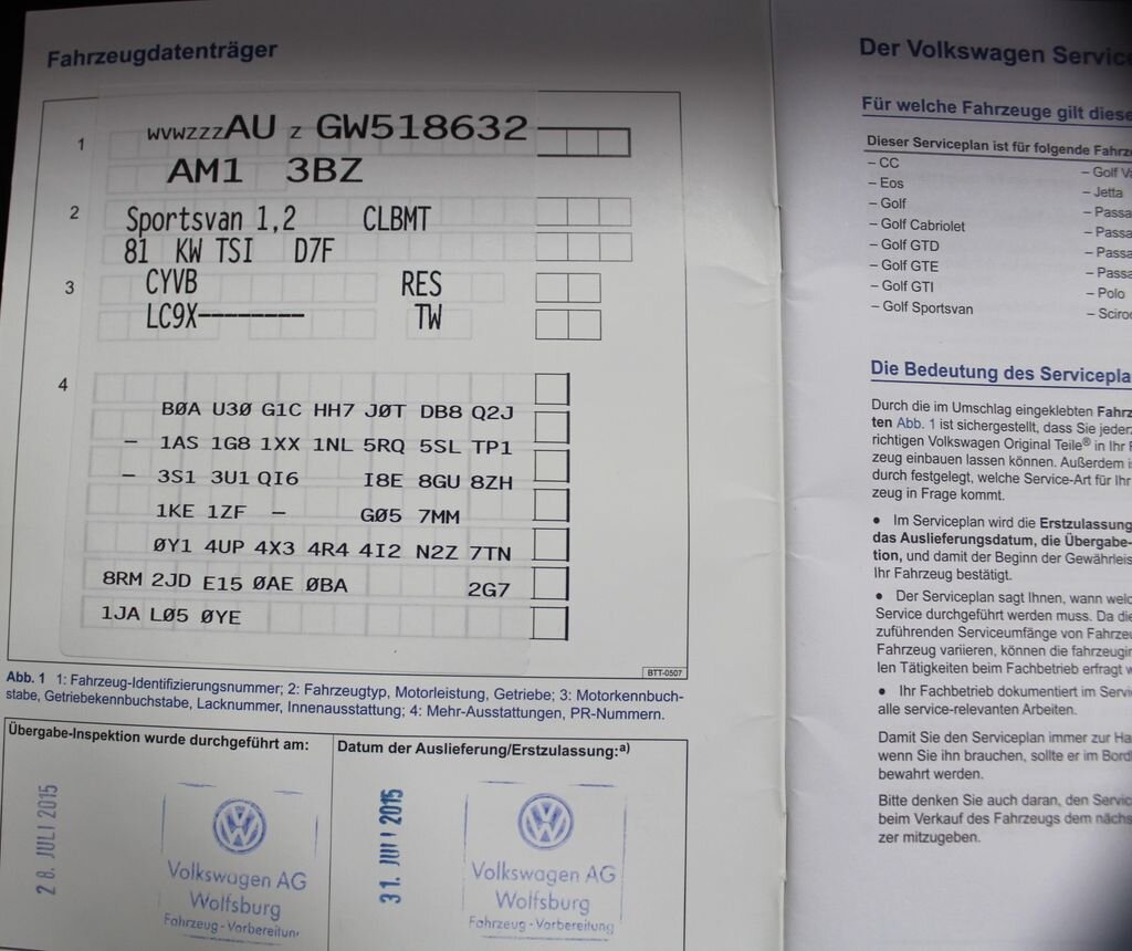Volkswagen Golf Sportsvan Kombi 1,2 l 81 kw