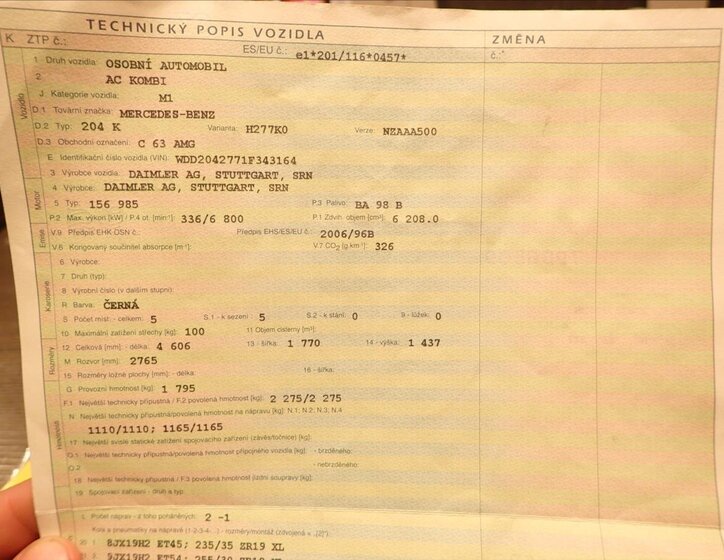 Mercedes-Benz Třídy C Kombi 6,2 l 336 kw