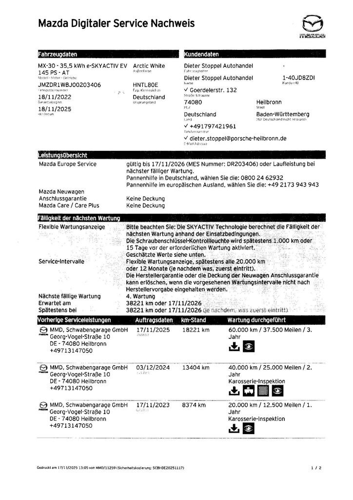 Mazda MX-30 SUV / Terénní 0,0 107 kw