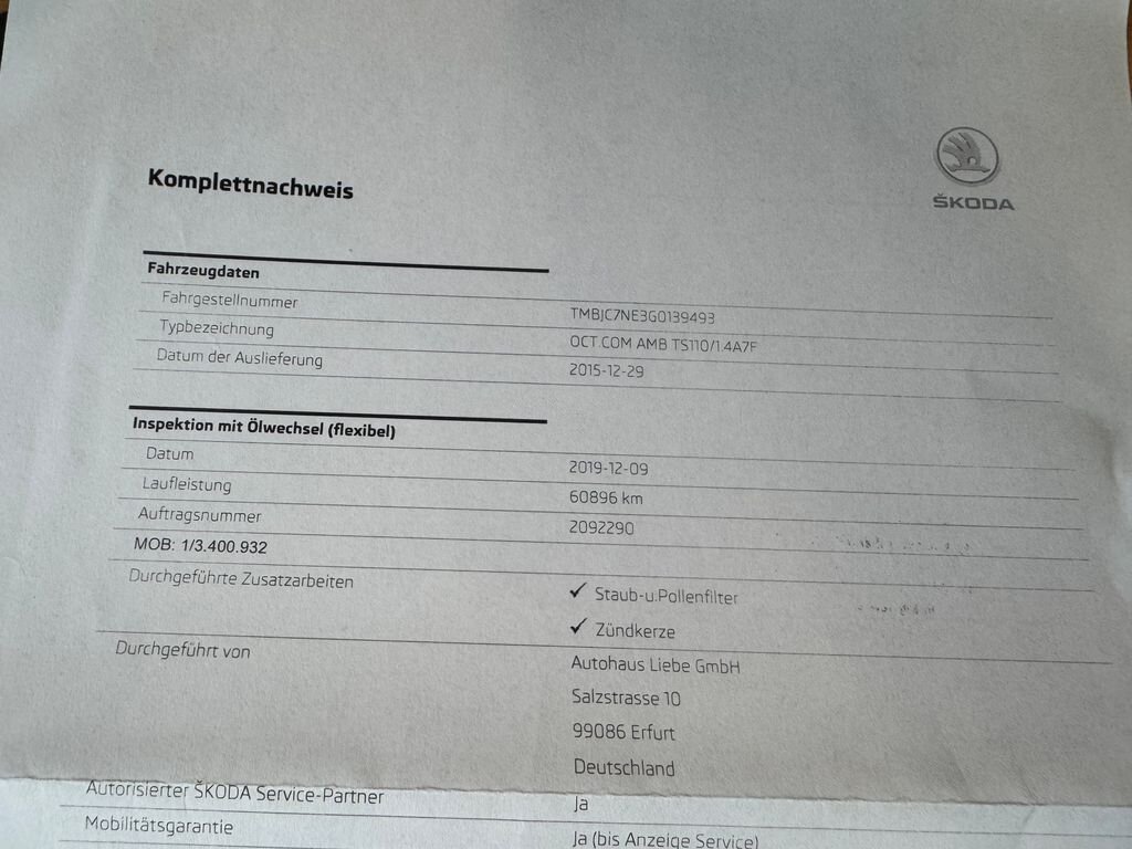 Škoda Octavia Kombi 1,5 l 110 kw