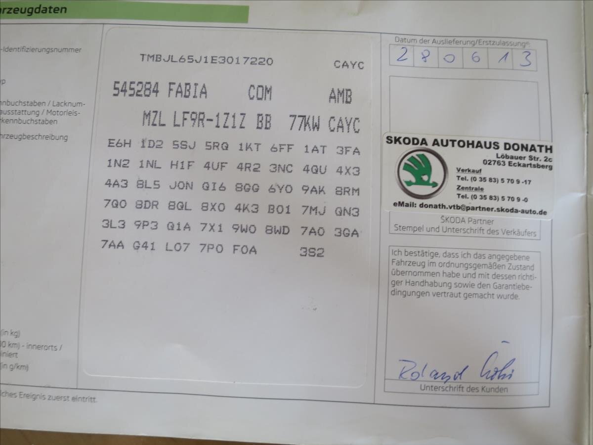 Škoda Fabia Kombi 1,6 l 77 kw