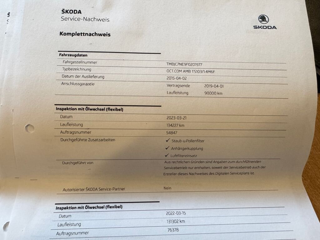 Škoda Octavia Kombi 1,4 l 103 kw