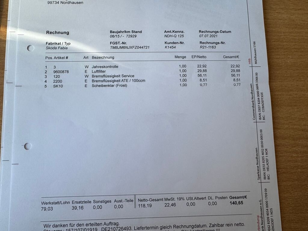 Škoda Fabia Kombi 1,2 l 66 kw