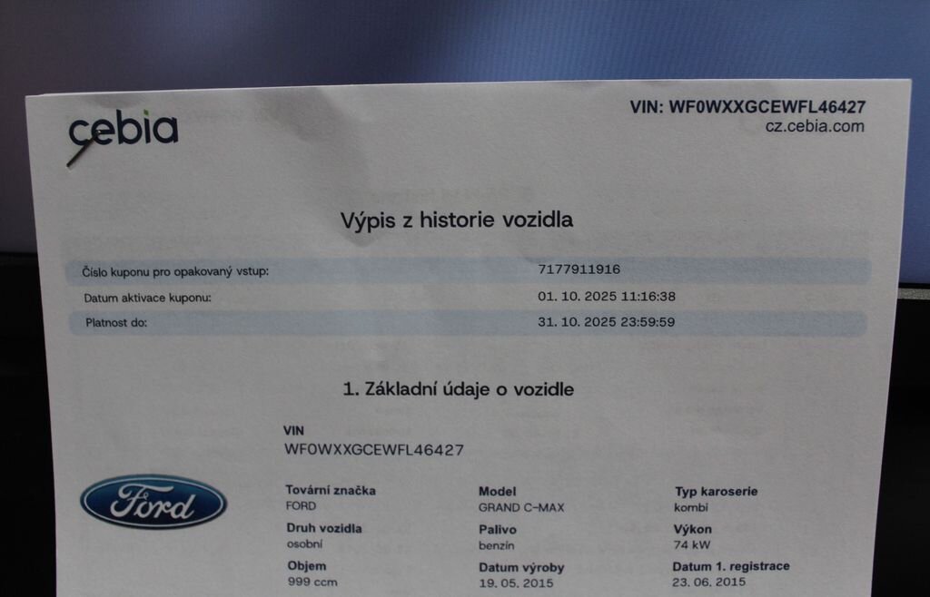 Ford Grand C-MAX MPV 999,0 74 kw