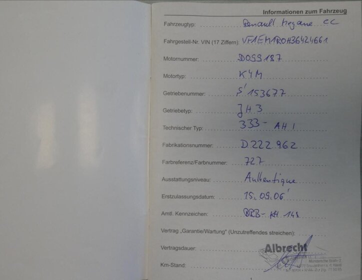 Renault Mégane Kabriolet 1,6 l 82 kw