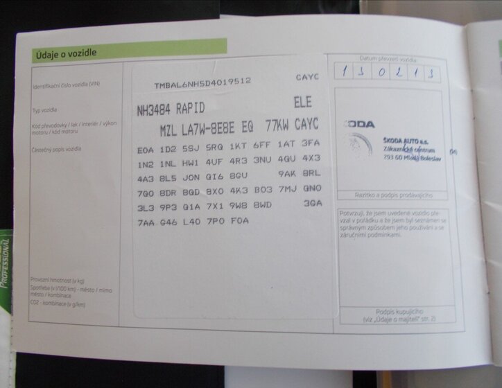 Škoda Rapid Sedan / Limuzína 1,6 l 77 kw