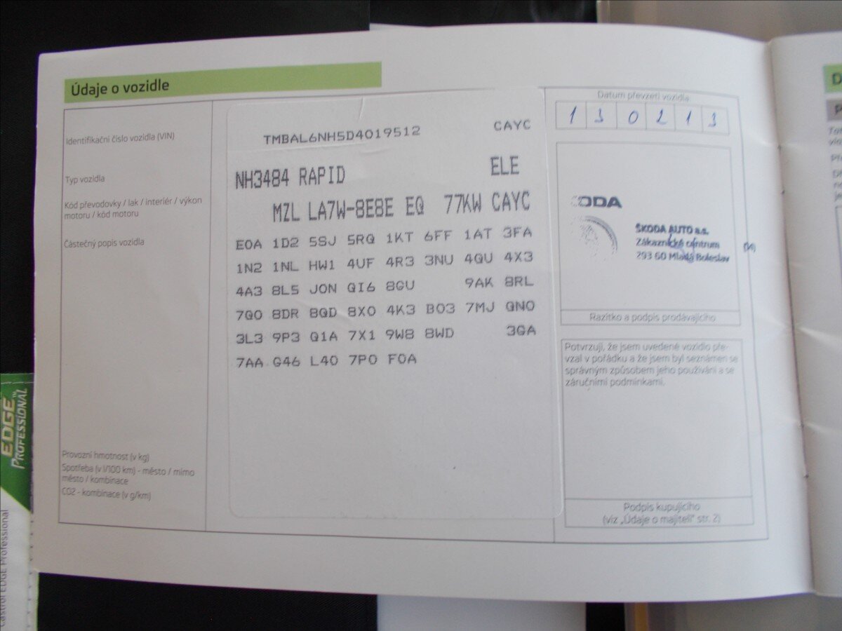 Škoda Rapid Sedan / Limuzína 1,6 l 77 kw