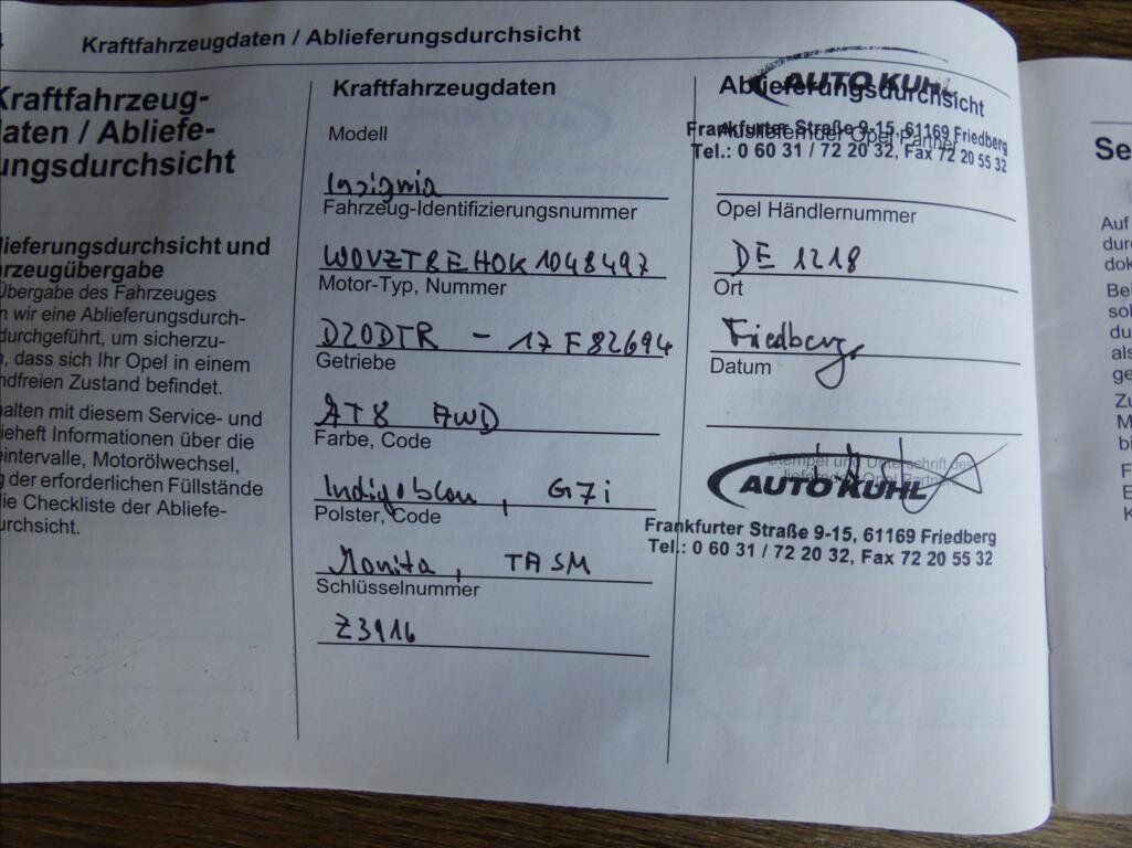 Opel Insignia Kombi 2,0 l 154 kw