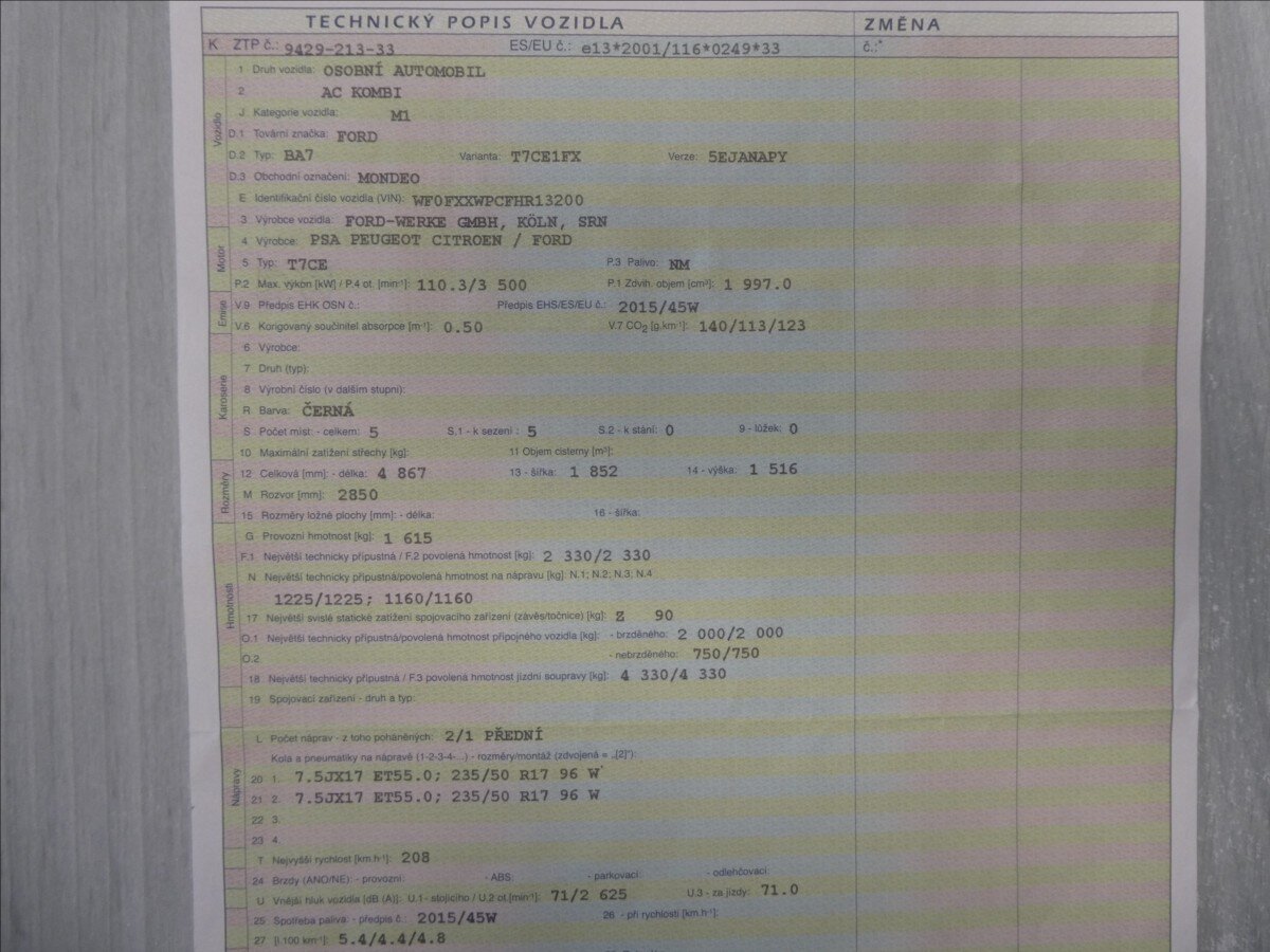 Ford Mondeo Kombi 2,0 l 110 kw