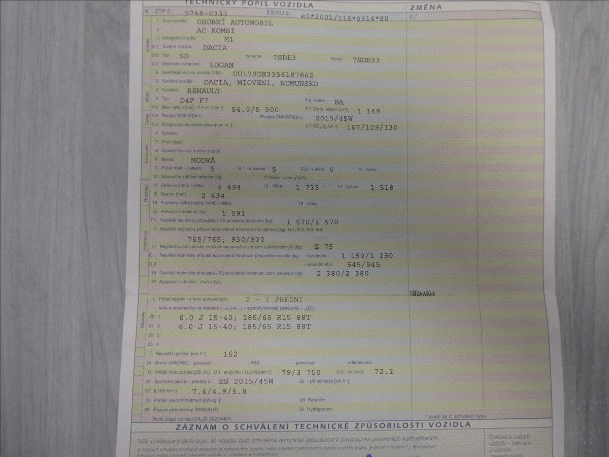 Dacia Logan Kombi 1,1 l 54 kw