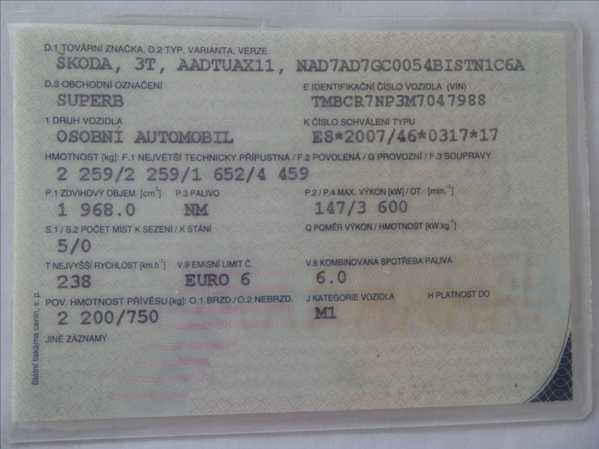 Škoda Superb Liftback 2,0 l 147 kw