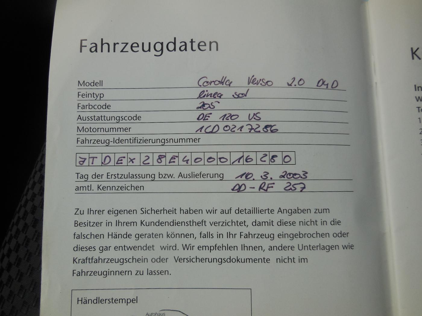 Toyota Corolla Verso