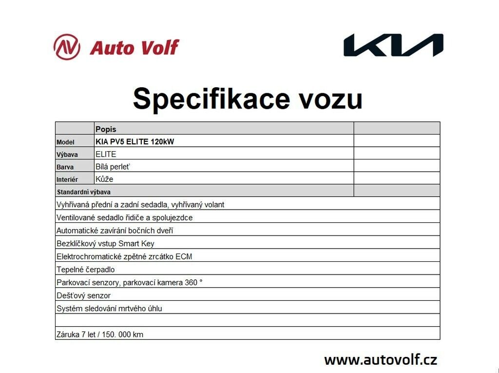KIA PV5 Ostatní 100,0 120 kw