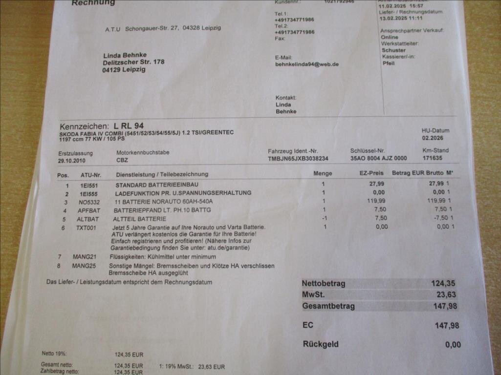 Škoda Fabia Kombi 1,2 l 77 kw