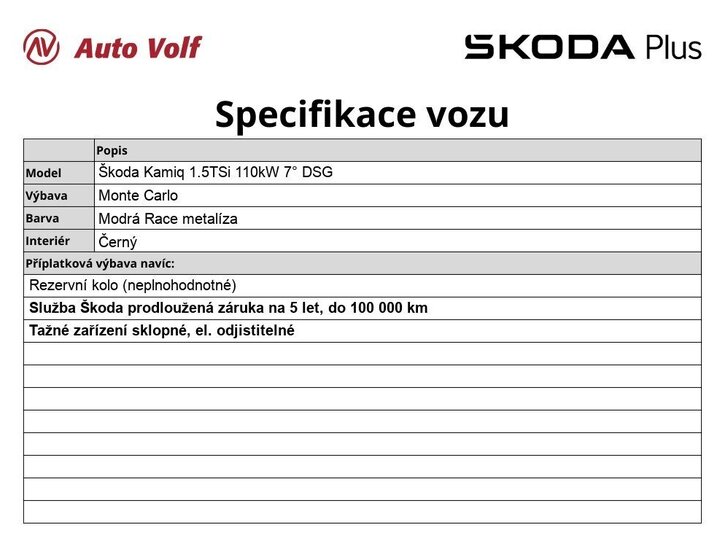 Škoda Kamiq Hatchback 1,5 l 110 kw