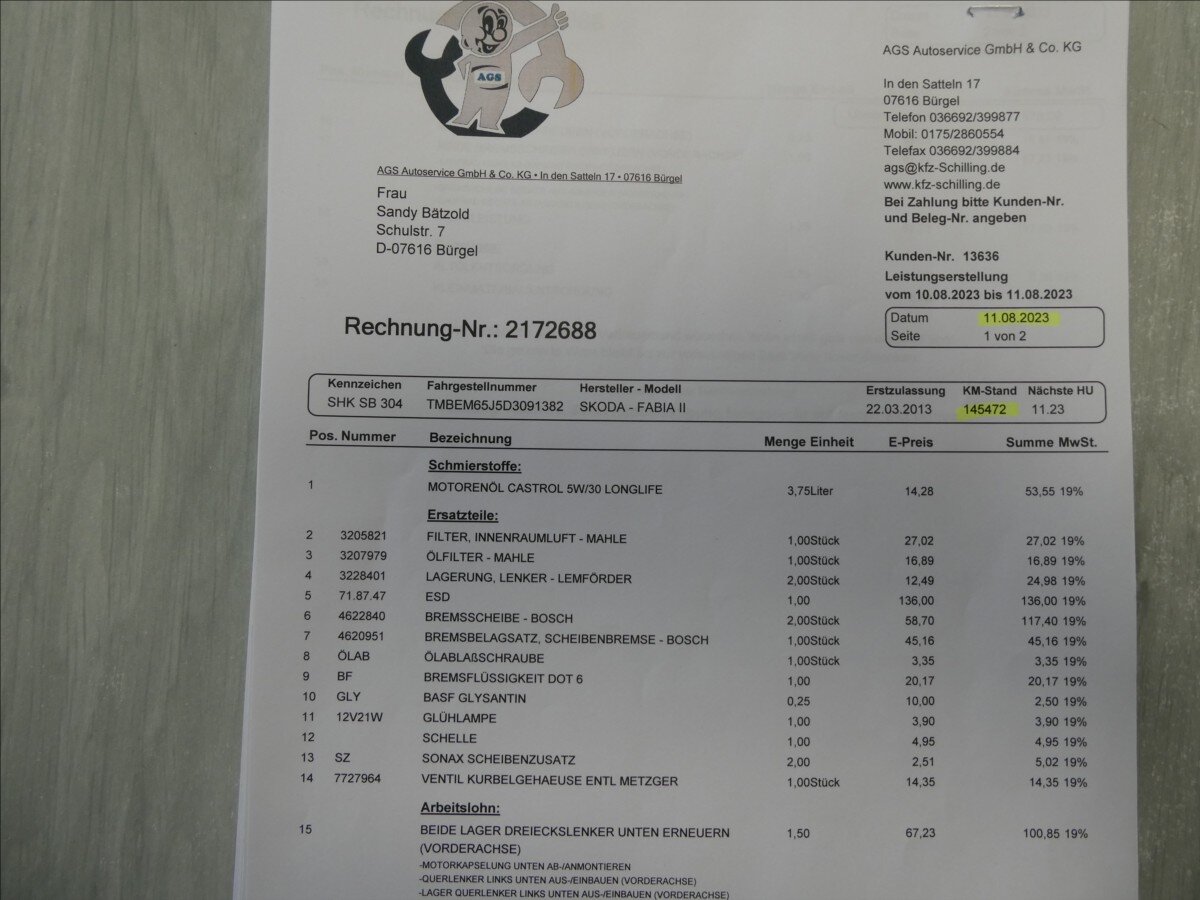 Škoda Fabia Hatchback 1,2 l 63 kw