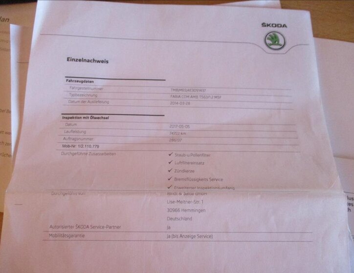 Škoda Fabia Kombi 1,2 l 63 kw