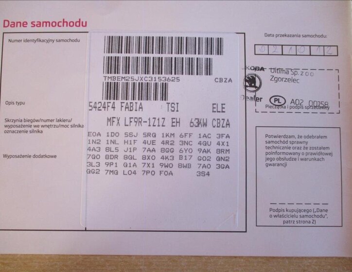 Škoda Fabia Hatchback 1,2 l 63 kw