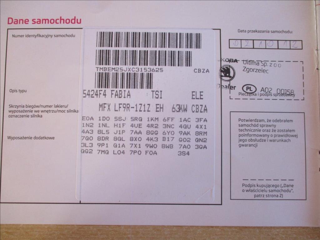 Škoda Fabia Hatchback 1,2 l 63 kw