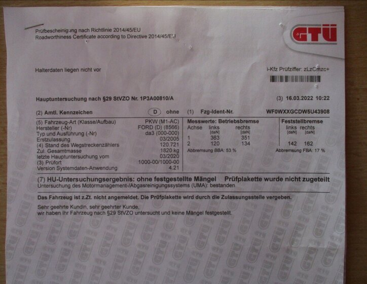 Ford Focus Kombi 1,6 l 74 kw