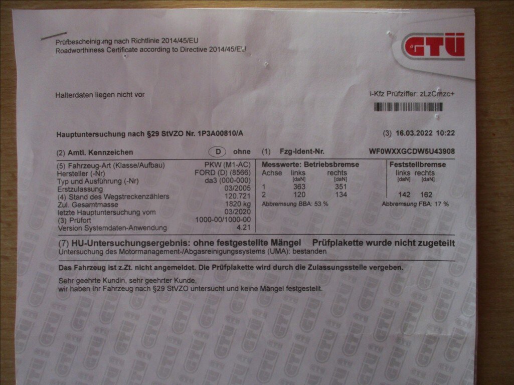 Ford Focus Kombi 1,6 l 74 kw