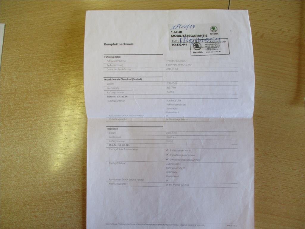 Škoda Fabia Hatchback 999,0 55 kw