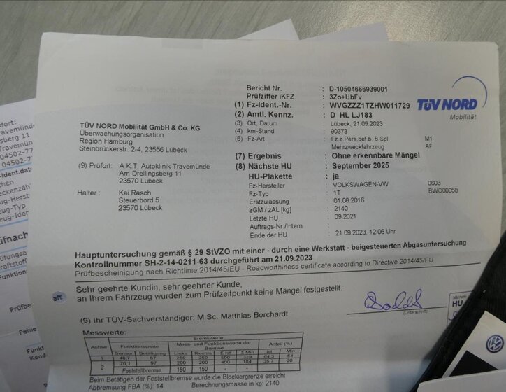 Volkswagen Touran MPV 1,4 l 110 kw