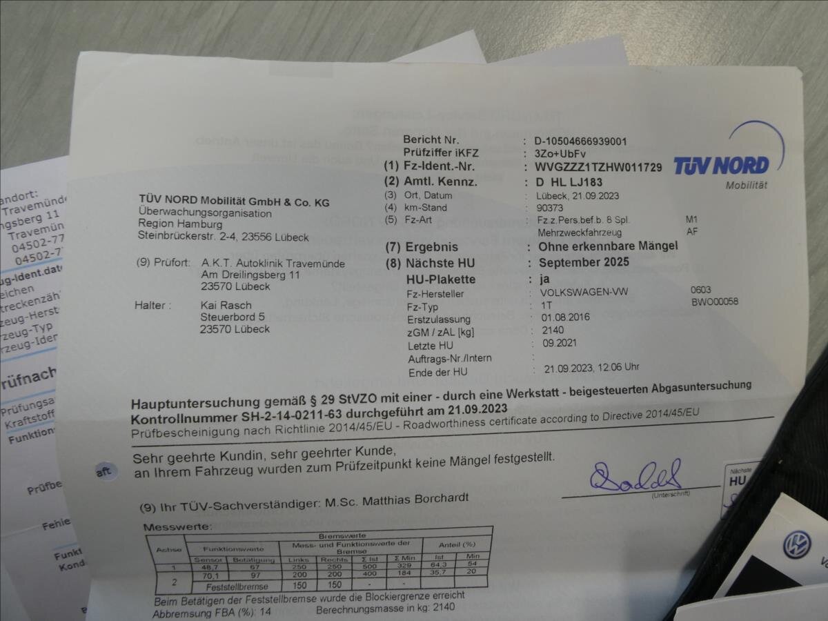 Volkswagen Touran MPV 1,4 l 110 kw