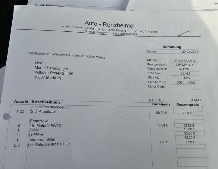 Škoda Octavia Kombi 1,4 l 110 kw