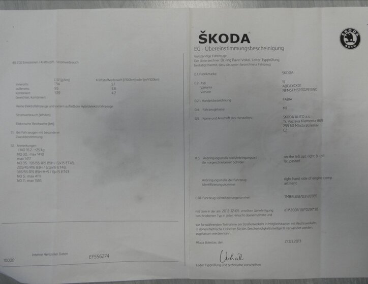 Škoda Fabia Hatchback 1,6 l 77 kw