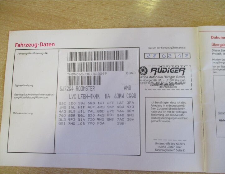 Škoda Roomster Kombi 1,4 l 63 kw