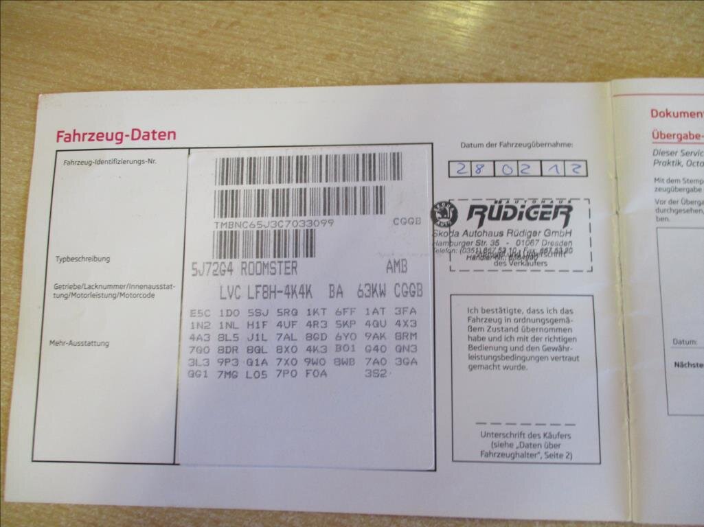 Škoda Roomster Kombi 1,4 l 63 kw