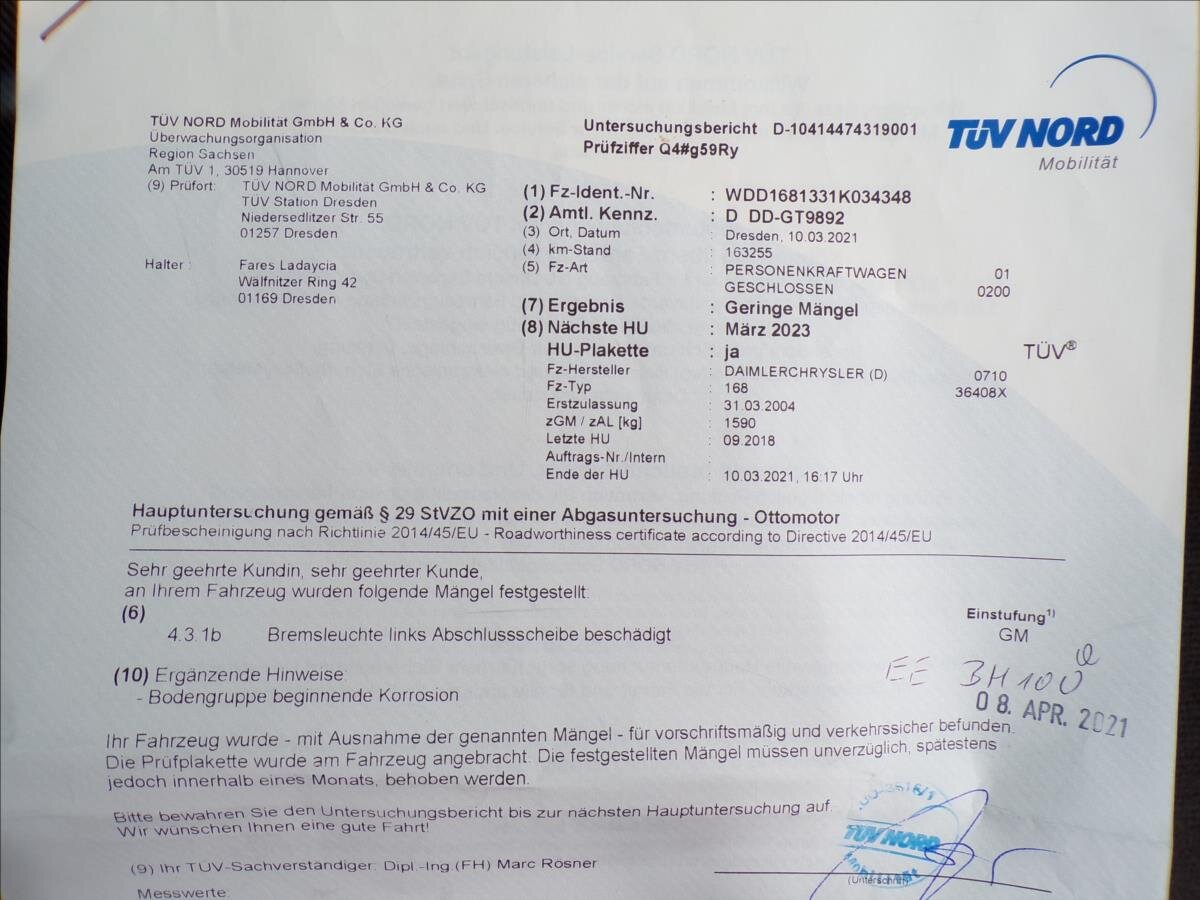 Mercedes-Benz Třídy A Kombi 1,6 l 75 kw