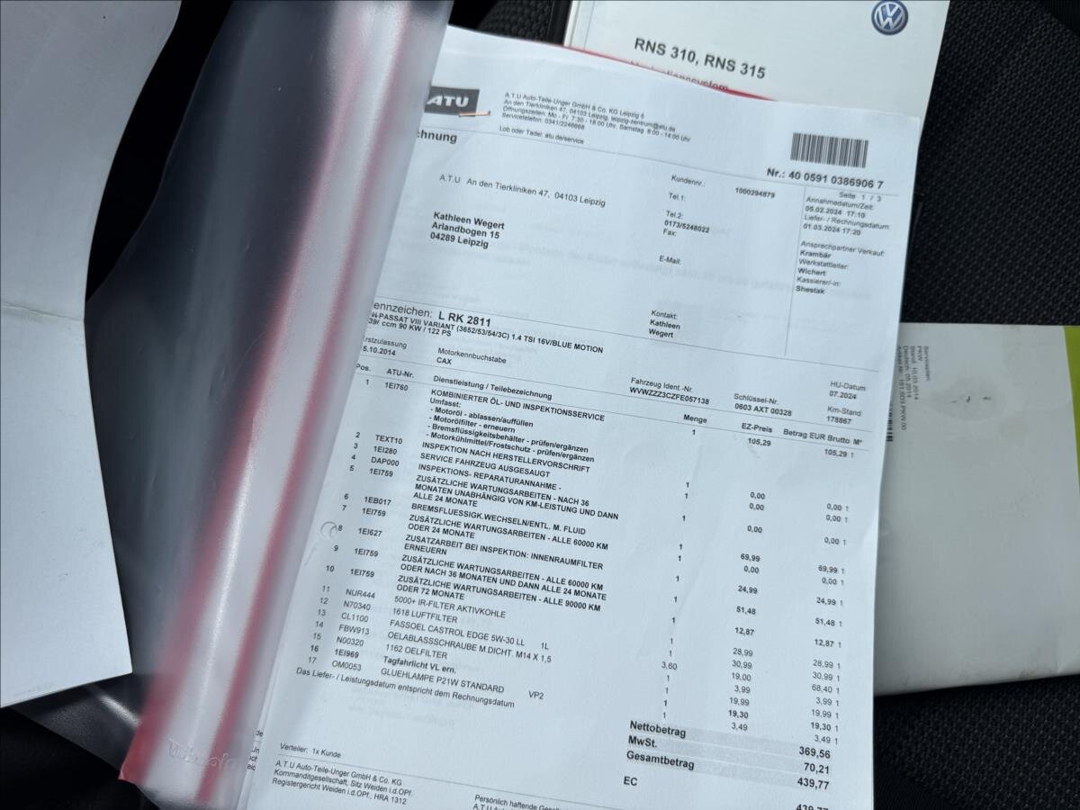 Volkswagen Passat Kombi 1,4 l 90 kw