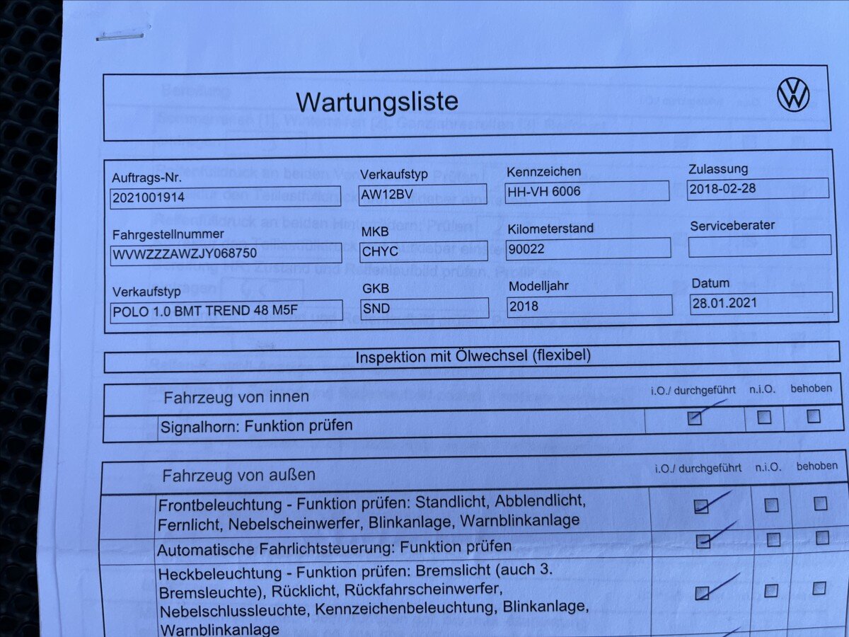 Volkswagen Polo Hatchback 999,0 48 kw